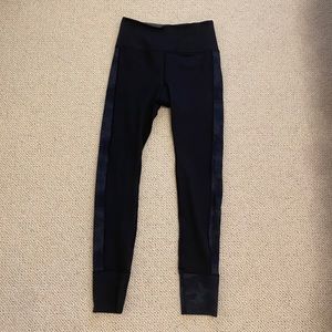 Black Full Length Leggings with Camo Stripes